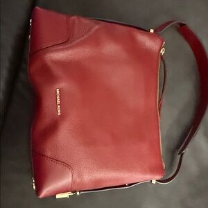 Michael Kors Burgundy Leather Shoulder Bag